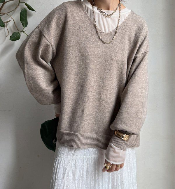  「【WEB限定】サイドスリットプルオーバー」|ニット・セーター|