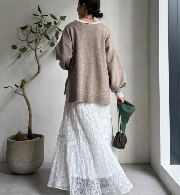  「【WEB限定】サイドスリットプルオーバー」|ニット・セーター|