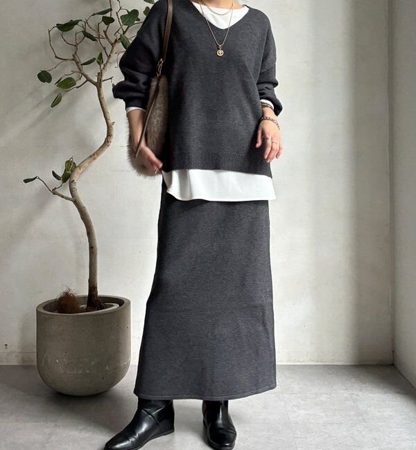  「【WEB限定】サイドスリットプルオーバー」|ニット・セーター|