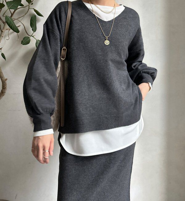  「【WEB限定】サイドスリットプルオーバー」|ニット・セーター|