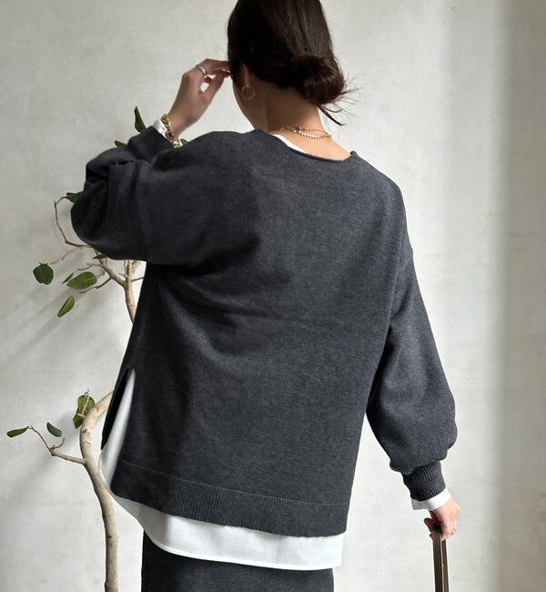  「【WEB限定】サイドスリットプルオーバー」|ニット・セーター|
