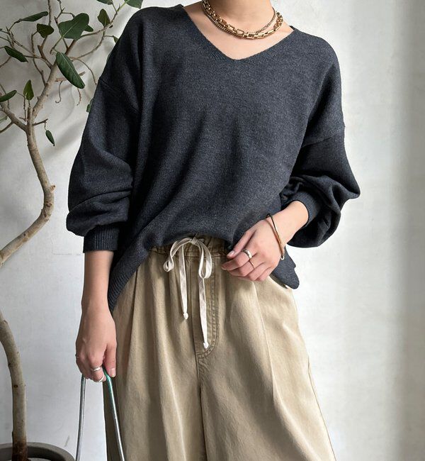  「【WEB限定】サイドスリットプルオーバー」|ニット・セーター|