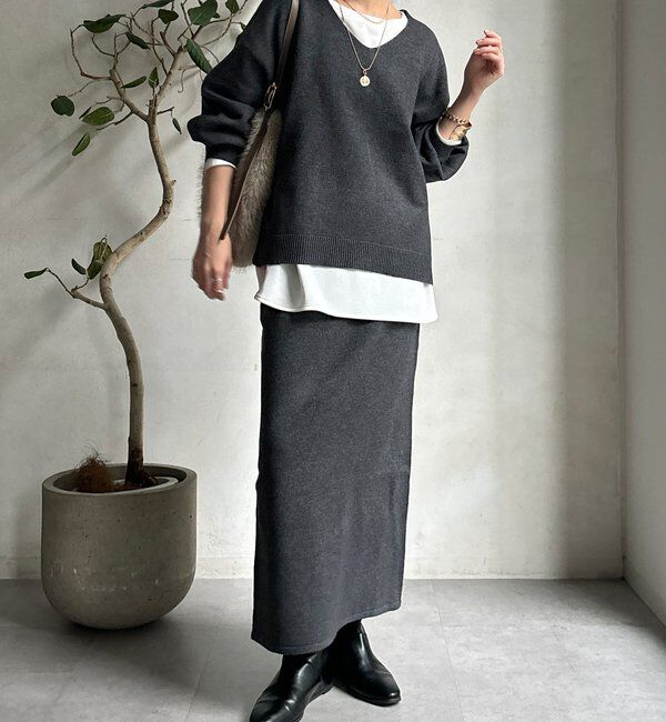  「【WEB限定】サイドスリットプルオーバー」|ニット・セーター|
