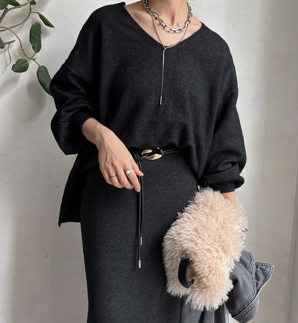  「【WEB限定】サイドスリットプルオーバー」|ニット・セーター|