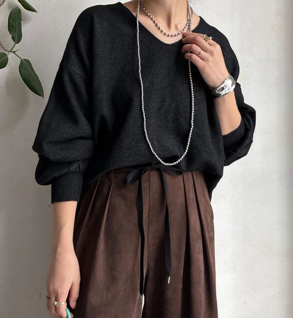  「【WEB限定】サイドスリットプルオーバー」|ニット・セーター|