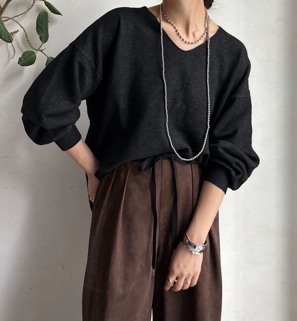  「【WEB限定】サイドスリットプルオーバー」|ニット・セーター|