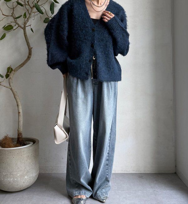  「【WEB限定】シャギーVカーディガン」|カーディガン|