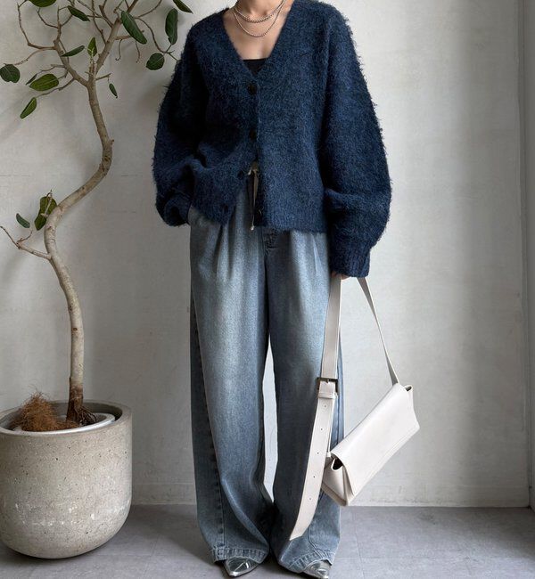  「【WEB限定】シャギーVカーディガン」|カーディガン|