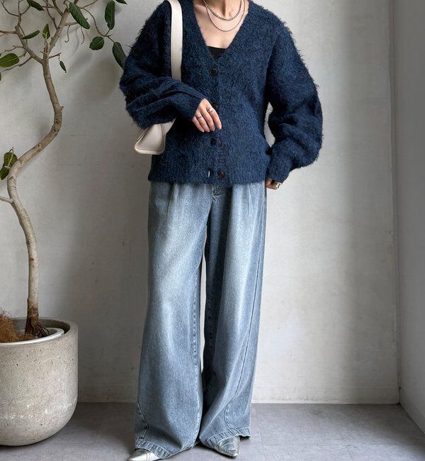  「【WEB限定】シャギーVカーディガン」|カーディガン|