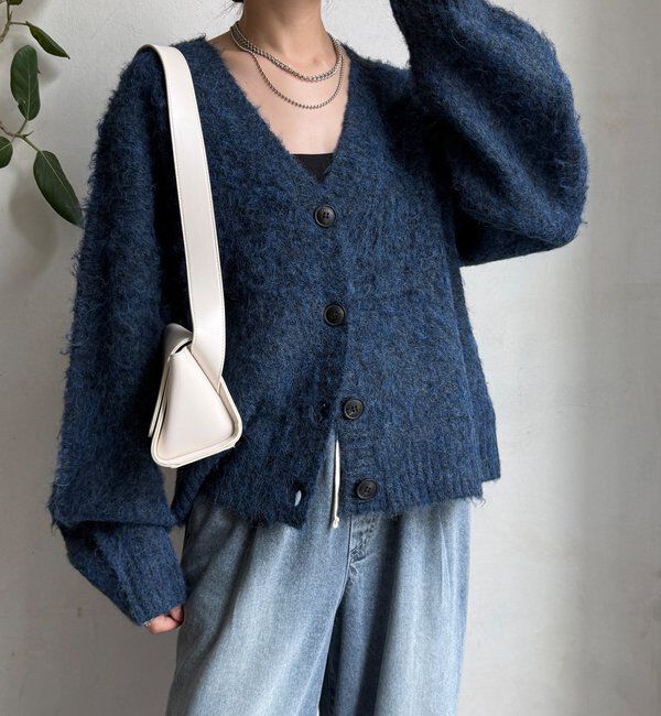  「【WEB限定】シャギーVカーディガン」|カーディガン|