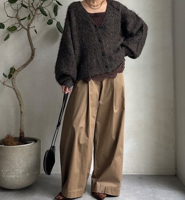  「【WEB限定】シャギーVカーディガン」|カーディガン|