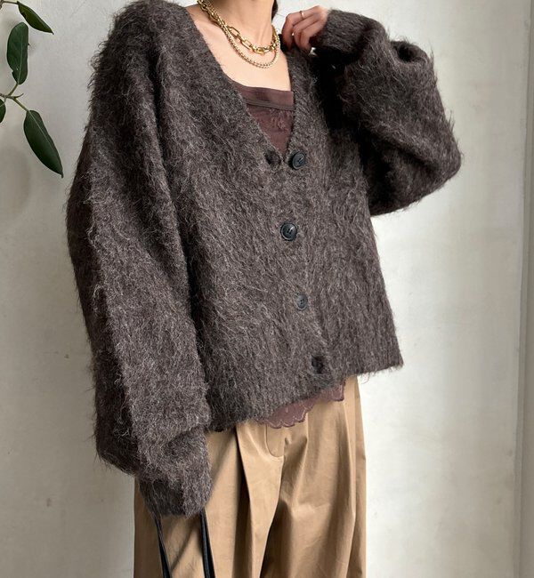  「【WEB限定】シャギーVカーディガン」|カーディガン|