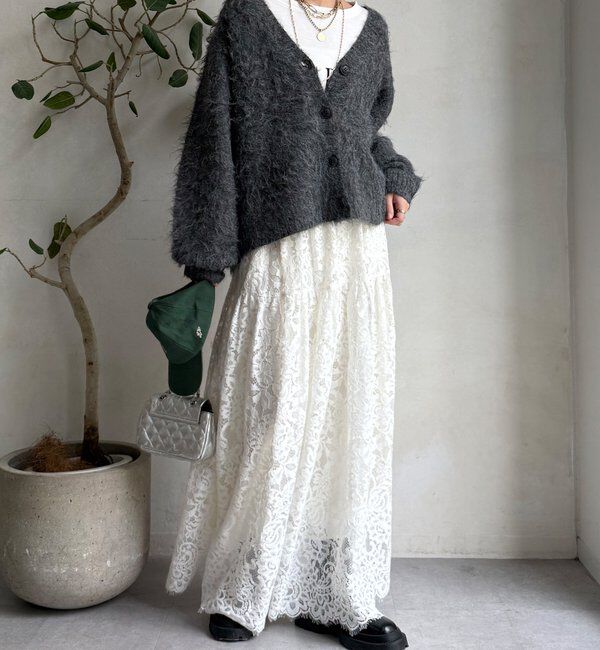  「【WEB限定】シャギーVカーディガン」|カーディガン|