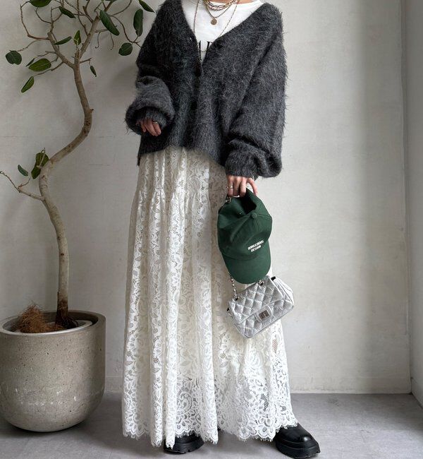  「【WEB限定】シャギーVカーディガン」|カーディガン|