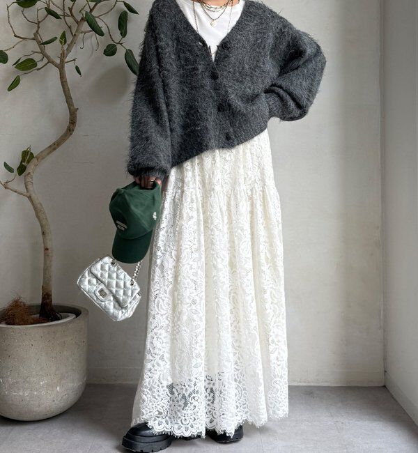  「【WEB限定】シャギーVカーディガン」|カーディガン|