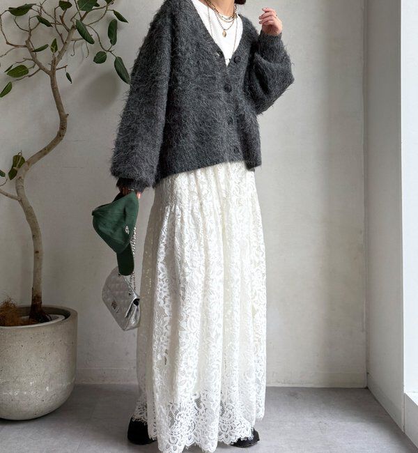  「【WEB限定】シャギーVカーディガン」|カーディガン|