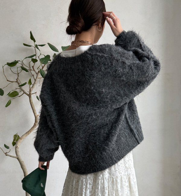  「【WEB限定】シャギーVカーディガン」|カーディガン|