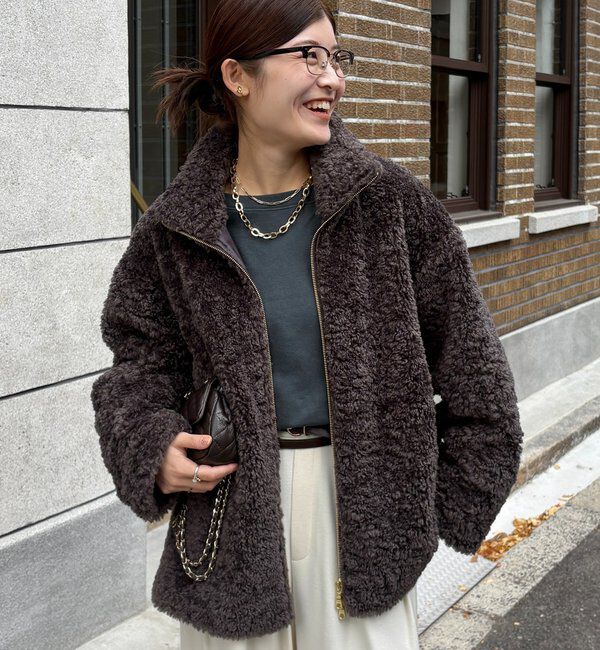  「【インフルエンサーOKOCHI企画】ボアブルゾン」|その他|グレー