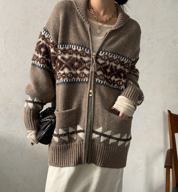  「ノルディックジップカーディガン」|ニット・セーター|