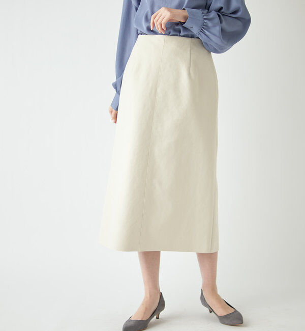  「【《定番人気アイテム》手洗い可】エコスウェードセミストレートスカート」|スカート|