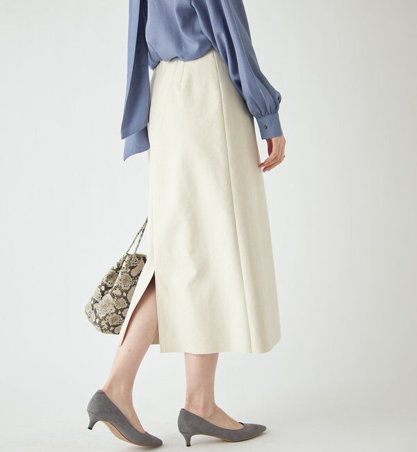  「【《定番人気アイテム》手洗い可】エコスウェードセミストレートスカート」|スカート|