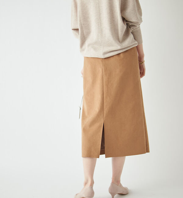  「【《定番人気アイテム》手洗い可】エコスウェードセミストレートスカート」|スカート|