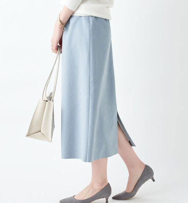  「【《定番人気アイテム》手洗い可】エコスウェードセミストレートスカート」|スカート|
