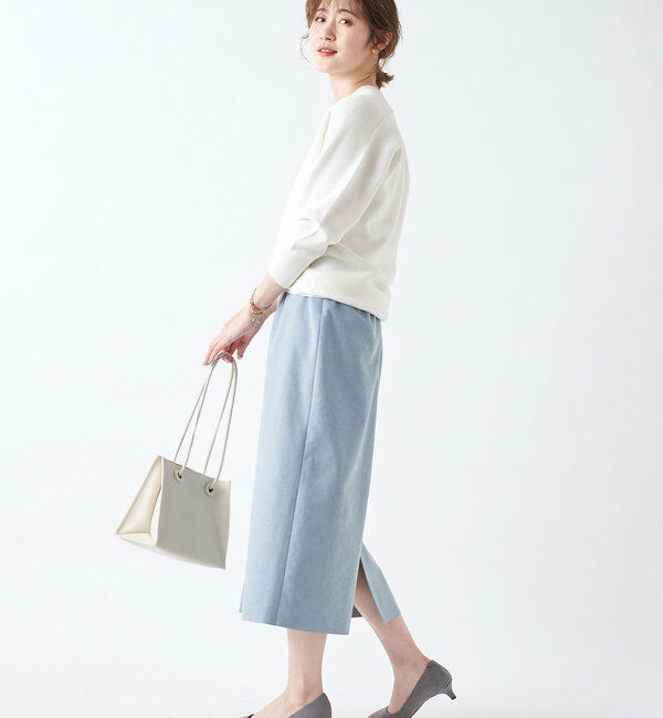  「【《定番人気アイテム》手洗い可】エコスウェードセミストレートスカート」|スカート|