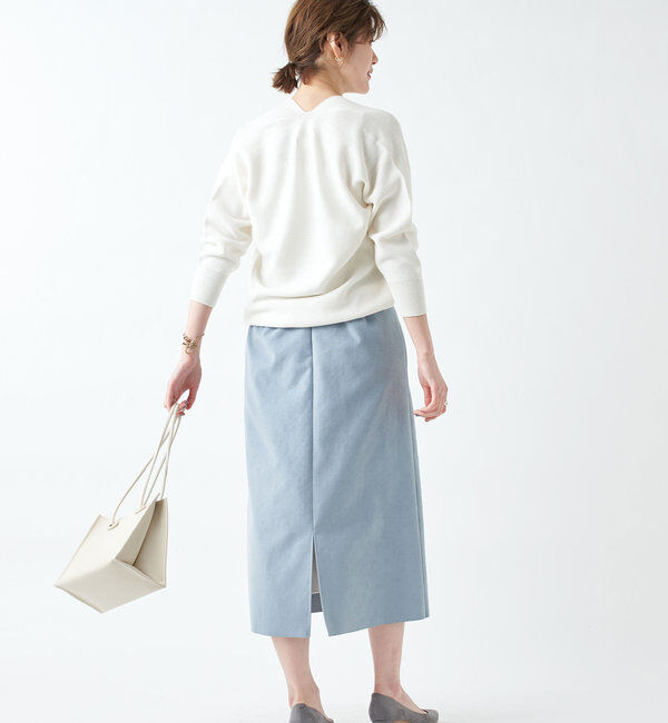  「【《定番人気アイテム》手洗い可】エコスウェードセミストレートスカート」|スカート|