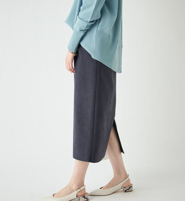  「【《定番人気アイテム》手洗い可】エコスウェードセミストレートスカート」|スカート|
