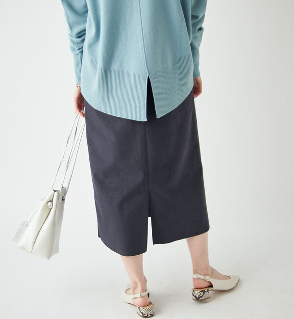  「【《定番人気アイテム》手洗い可】エコスウェードセミストレートスカート」|スカート|