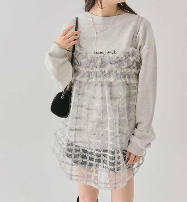  「シャイニーチェックキャミチュニック」|シャツ・ブラウス|