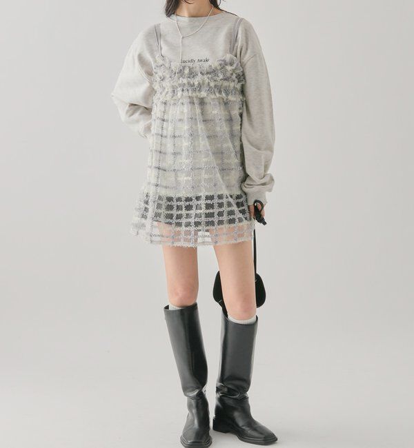  「シャイニーチェックキャミチュニック」|シャツ・ブラウス|