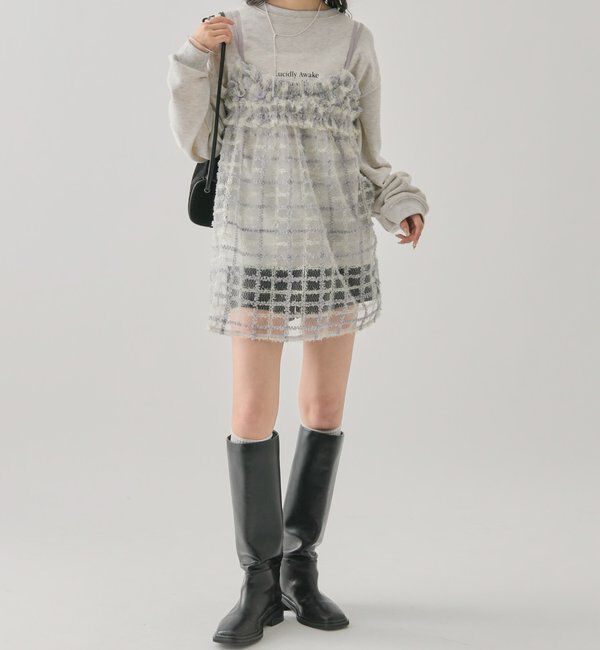  「シャイニーチェックキャミチュニック」|シャツ・ブラウス|