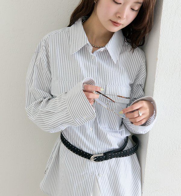  「ストライプBIGシャツ」|シャツ・ブラウス|オフホワイト