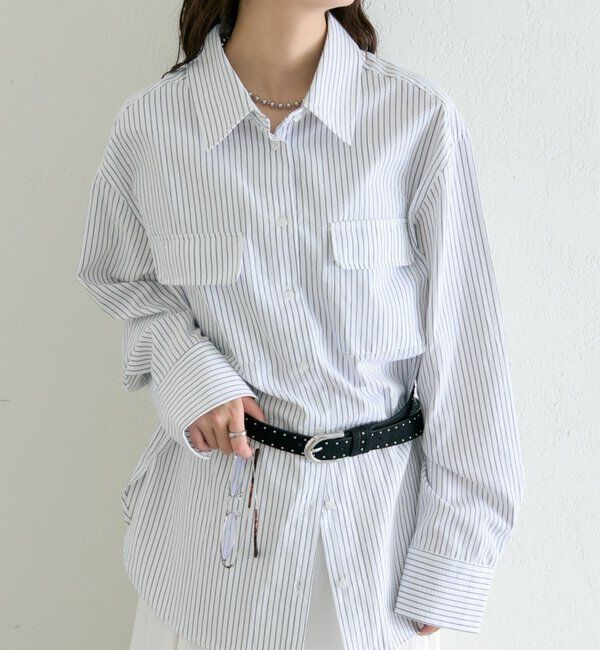  「ストライプBIGシャツ」|シャツ・ブラウス|