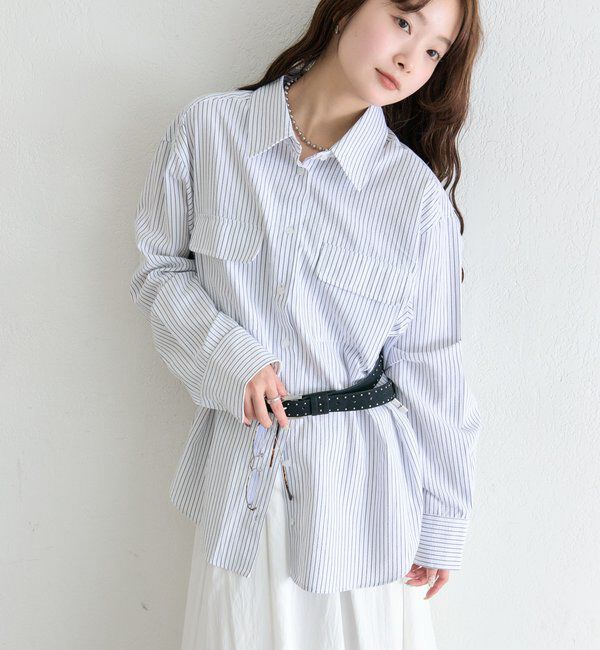  「ストライプBIGシャツ」|シャツ・ブラウス|