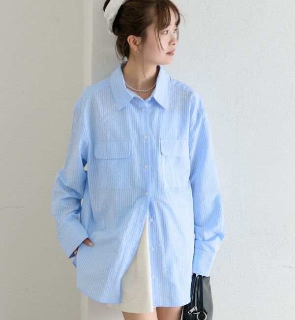  「ストライプBIGシャツ」|シャツ・ブラウス|