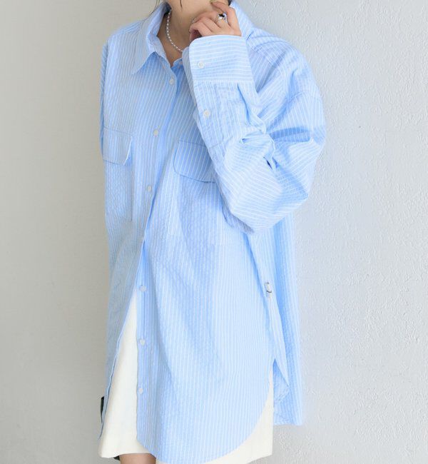  「ストライプBIGシャツ」|シャツ・ブラウス|