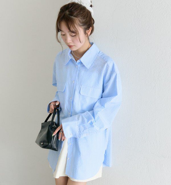  「ストライプBIGシャツ」|シャツ・ブラウス|