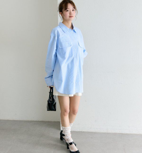  「ストライプBIGシャツ」|シャツ・ブラウス|