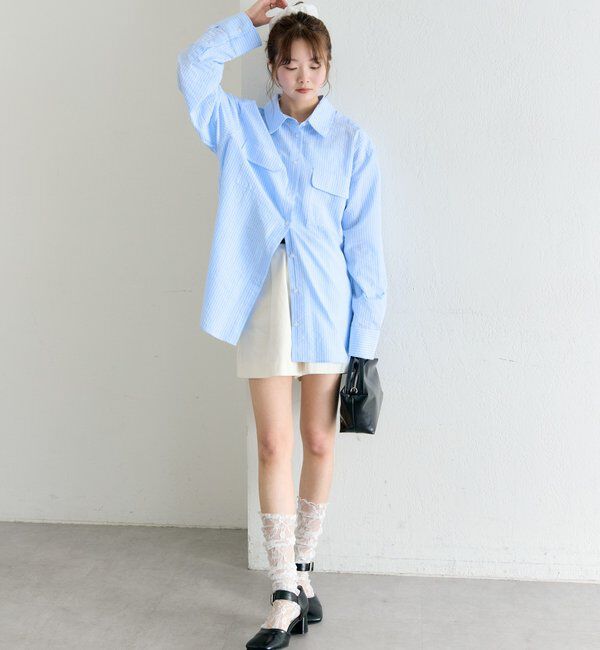  「ストライプBIGシャツ」|シャツ・ブラウス|