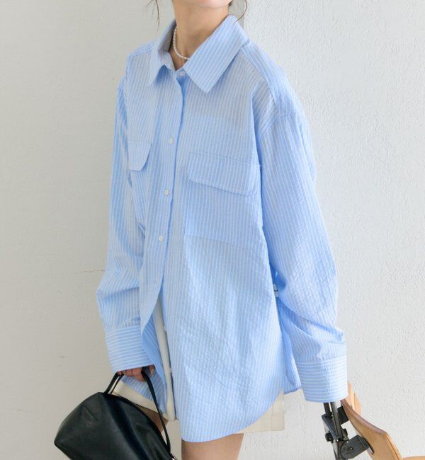  「ストライプBIGシャツ」|シャツ・ブラウス|