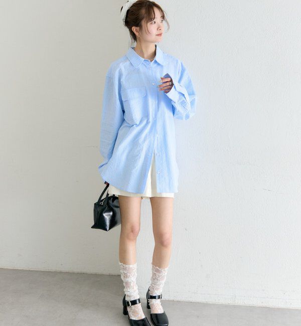  「ストライプBIGシャツ」|シャツ・ブラウス|