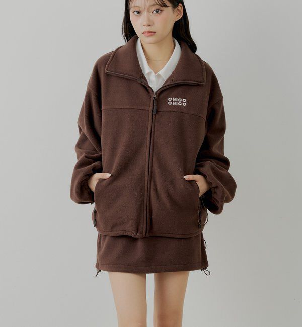  「【セットアップ対応】フリース台形ミニスカート」|スカート|