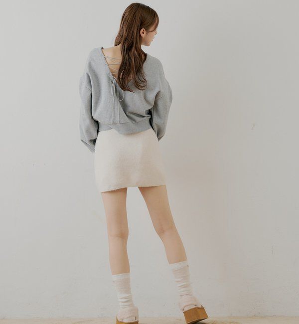  「【SALON by Chico/一部店舗限定】バックレースアップクルースウェット」|Tシャツ・カットソー|