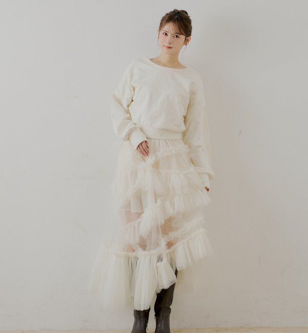  「【SALON by Chico/一部店舗限定】バックレースアップクルースウェット」|Tシャツ・カットソー|