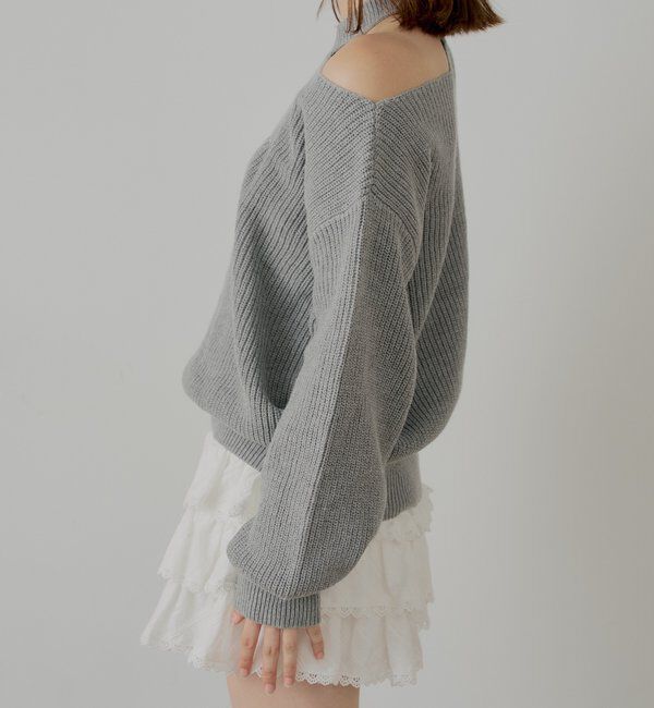  「肩スリットオフショルニット」|ニット・セーター|