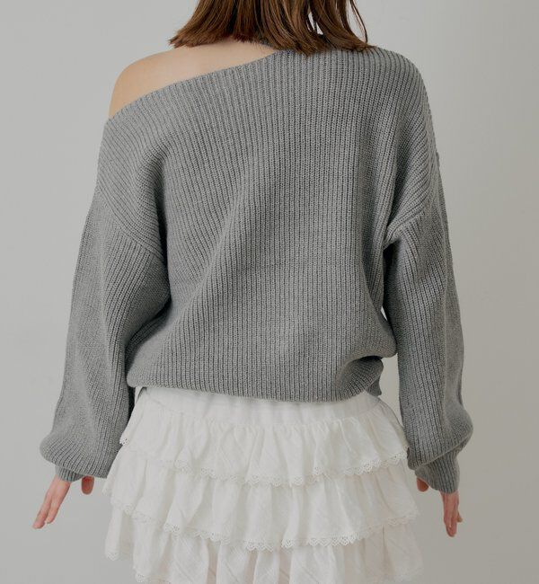  「肩スリットオフショルニット」|ニット・セーター|