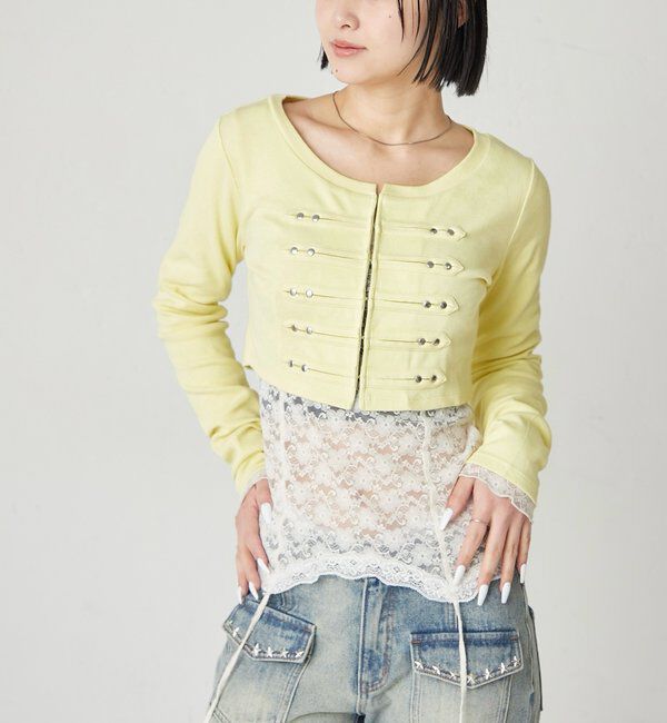  「【WEB限定サイズあり】ナポレオンショートトップス」|Tシャツ・カットソー|